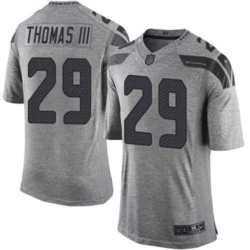 Men's Elite Earl Thomas III Nike Jersey Gray - #29 Gridiron NFL Seattle Seahawks